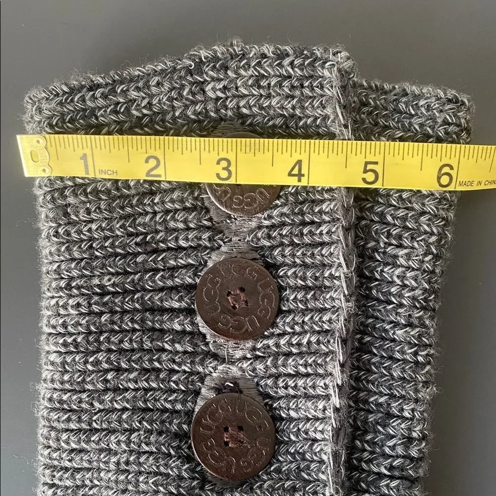 UGG Women’s Classic Cardy Knit Tall Boots Gray US 8 Shepherd Insole Boho Cottage
